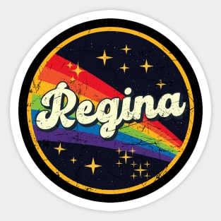 Regina // Rainbow In Space Vintage Grunge-Style Sticker